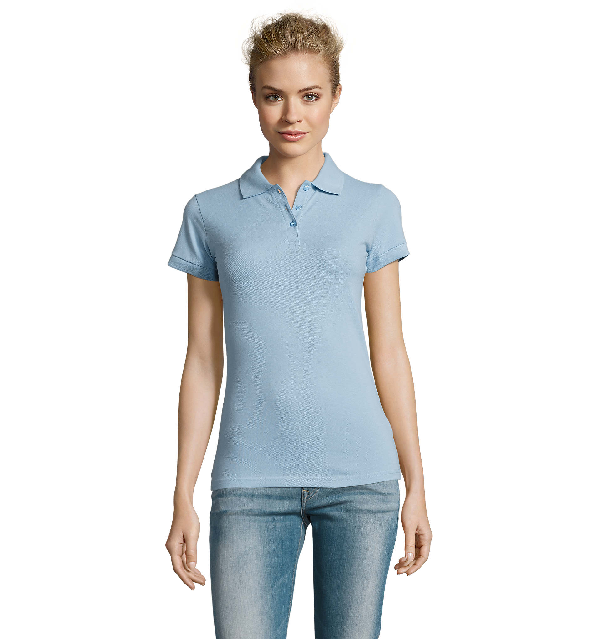 Polo personnalisable pour femme 180g - PERFECT Ciel Piqué